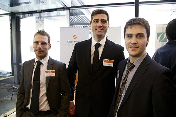 Les avocats et notaires venus représenter Stein Monast. À droite, Me Keven Godin.